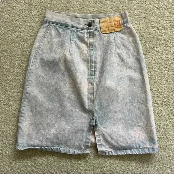 Bongo Vintage 90’s Gene Motesano Jean Skirt Pink Wash Women’s Size 7 Style 17302 - Picture 3 of 12